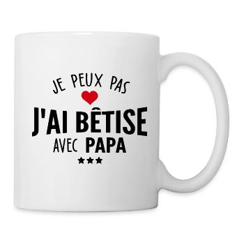 je peux pas j ai bêtise avec papa - Mug blanc - blanc - Droite