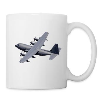 C-130 Silhouette grise - Mug blanc - blanc - Droite