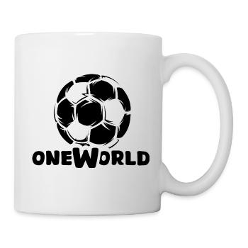 Fußball One World mit Ball Grafik - Tasse - Weiß - Rechts
