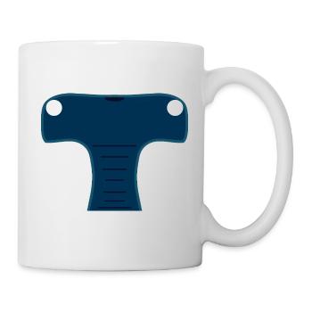 Tête de requin marteau stylisée bleu nuit - Mug blanc - blanc - Droite
