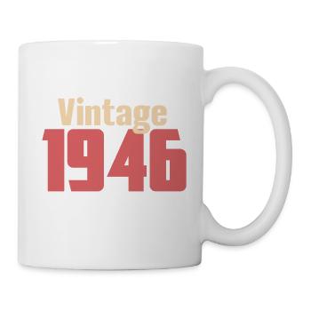 Art Deco 80 Jahre Achtzigjähriges Geschenk Retro 1946 - Tasse - Weiß - Rechts