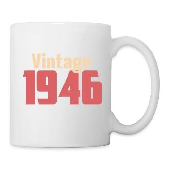 Art Deco 80 Jahre Achtzigjähriges Geschenk Retro 1946 - Tasse - Weiß - Rechts