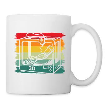 Retro Vintage 3D Drucker Roboterarm Maker - Tasse - Weiß - Rechts