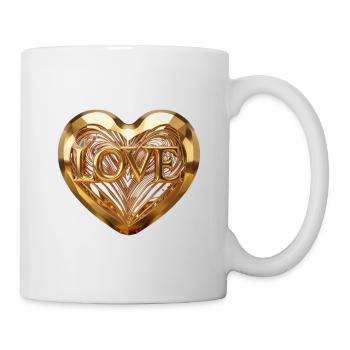 T-shirt classique - Cœur minimaliste en rose dorée - Mug blanc - blanc - Droite
