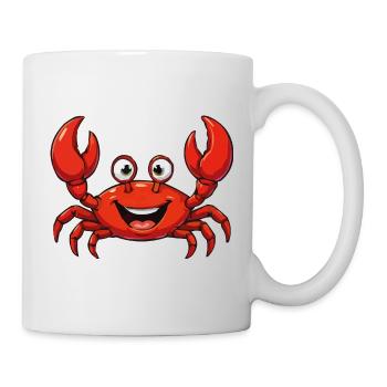 Cheerful Red Crab Cartoon - Mug - white - Right