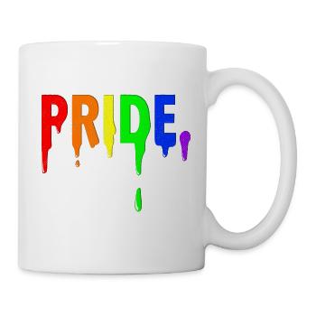 Colorful Pride Dripping Rainbow Gay Lesbian Pride  - Tasse - Weiß - Rechts