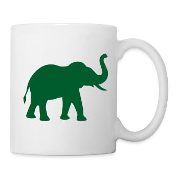 Elephant silhouette in green - Mug - white - Right