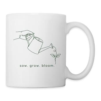Sowing, Growing, Blooming – Minimalist Garden - Mug - white - Right