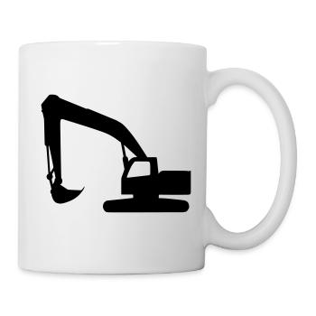 Baggerleistung – Bauzeit - Tasse - Weiß - Rechts