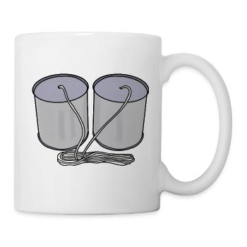 Téléphone en boîte de fer-blanc - Mug blanc - blanc - Droite