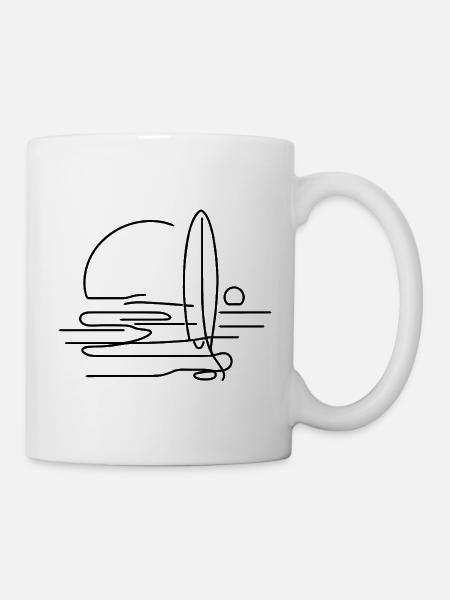 Surfen Skizze - Tasse - Weiß
