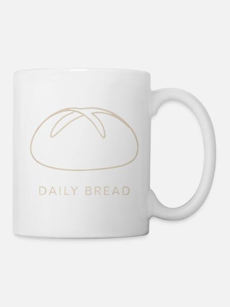 Daily Bread: Minimales Laib-Linienbild - Tasse - Weiß