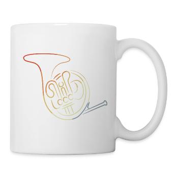 Vintage Waldhorn Zeichnung - Tasse - Weiß - Rechts