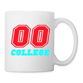 00 College Neon-Emblem - Tasse - Weiß - Rechts