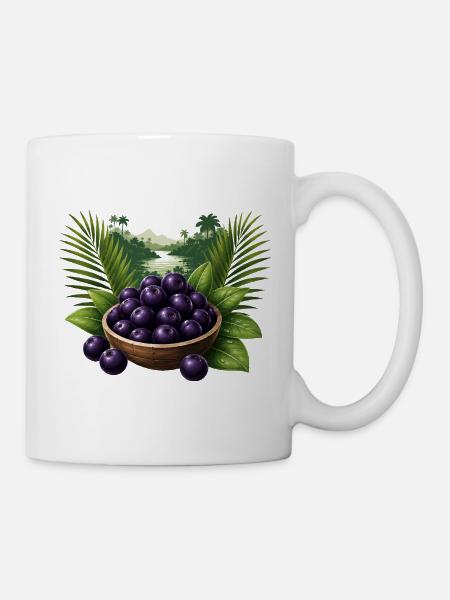 Açai Beeren Tropical Design  - Tasse - Weiß