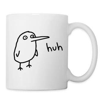 Huh, lustiger verwirrter Derpy-Vogel - Tasse - Weiß - Rechts
