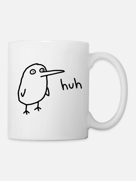 Huh Funny Confused Derpy Bird - Mug - white