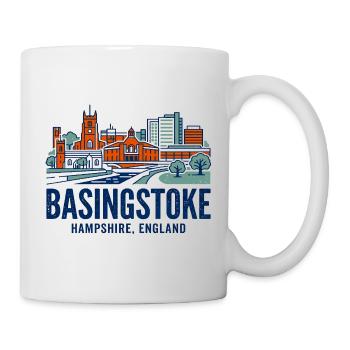 Basingstoke Hampshire England Skyline City View - Tasse - Weiß - Rechts