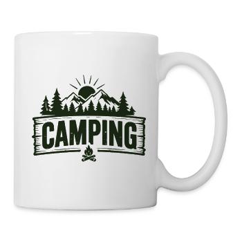 Camping, tente d’aventure en plein air en montagne - Mug blanc - blanc - Droite