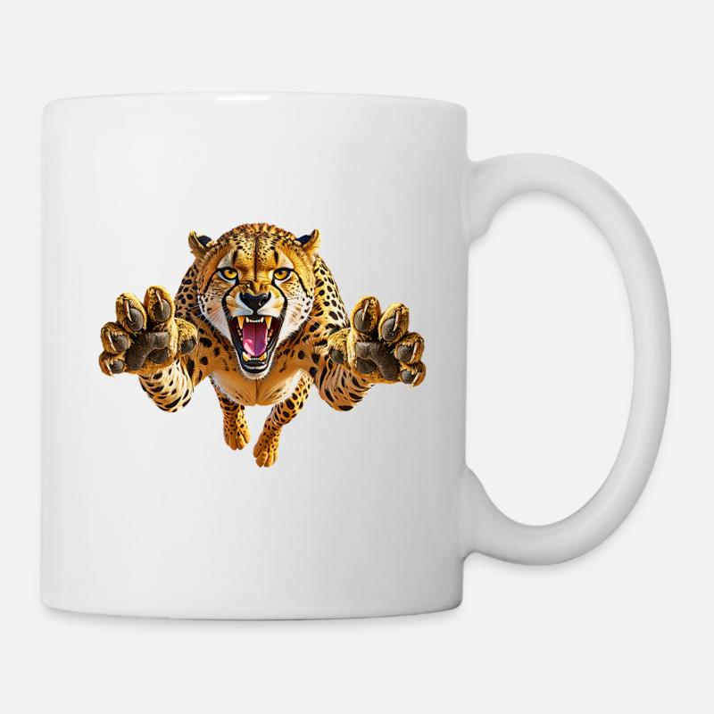 Guépard dans le saut - Mug blanc - blanc