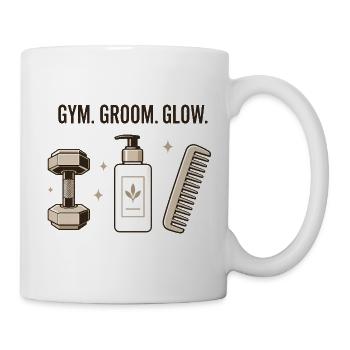 Looksmaxing Gym Groom Glow Gen Z Self Improvement - Mug - white - Right
