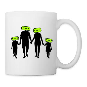 Silhouette familiale Chers enfants Parents Maman Papa - Mug blanc - blanc - Droite