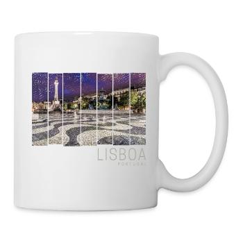 Lissabon in Portugal Retro Rossio Vintage Souvenir - Tasse - Weiß - Rechts