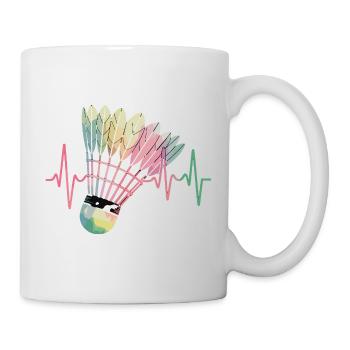 Badminton Heartbeat Colorful Shuttlecock Pulse For - Mug - white - Right