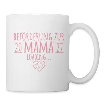 Beförderung zur Mama 2027 – Schwangerschaft - Tasse - Weiß - Rechts