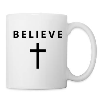 Faith in the minimalist faith in Jesus, e - Mug - white - Right