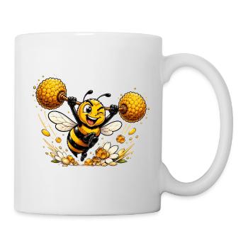 abeille, apiculteur, nid d’abeille, fleurs, insecte des prairies, - Mug blanc - blanc - Droite
