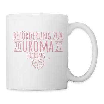 Promotion to great-grandmother 2027 – pregnancy - Mug - white - Right