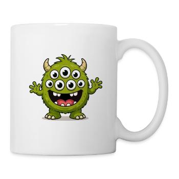 Grünes Monster mit vielen Augen - Tasse - Weiß - Rechts