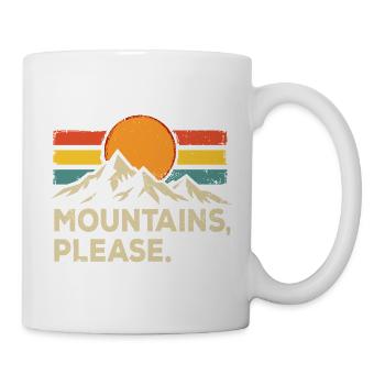 Mountains Please. Outdoor Wandern - Tasse - Weiß - Rechts