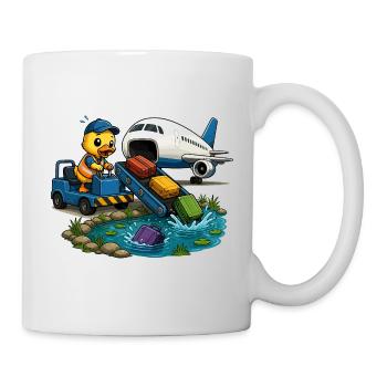Duck on the tarmac suitcase adventure - Mug - white - Right