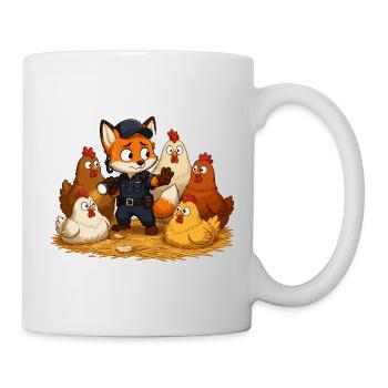 Fuchs Sicherheitsheld Hof - Tasse - Weiß - Rechts