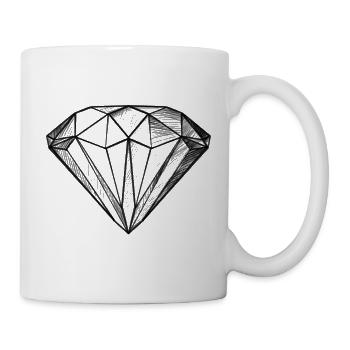 Diamant Edelstein Kristall Design - Illustration - Tasse - Weiß - Rechts
