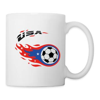 Football Soccer USA Fireball Comet Fanshirt - Tasse - Weiß - Rechts