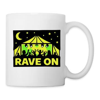 Rave On Festival Zelt Techno Party Crew - Tasse - Weiß - Rechts
