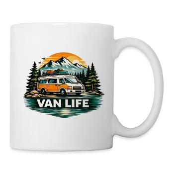 Van Life Adventure Camper Mountain Sunset - Mug blanc - blanc - Droite