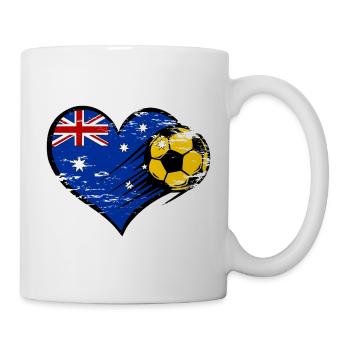 Football drapeau australien avec le cœur utilisé - Mug blanc - blanc - Droite