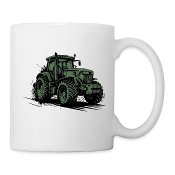 Traktor – Farmer Green Landwirtschaftstraktor - Tasse - Weiß - Rechts