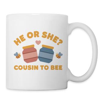 Gender Reveal He Or She Cousin To Bee Baby Shower - Mug - white - Right
