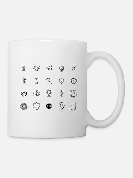 Business Icons Set – Illustration - Tasse - Weiß