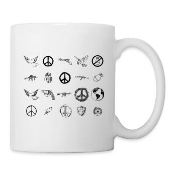 Coffret d’icônes de guerre et de paix – Illustration - Mug blanc - blanc - Droite