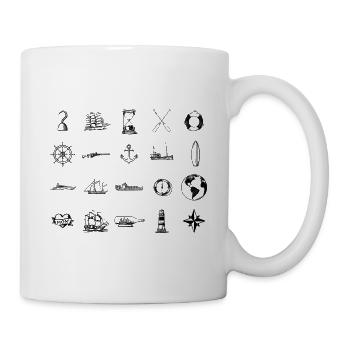 Seafaring Icons Set – Illustration - Mug - white - Right