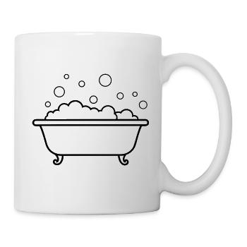 Badewanne mit Blasen - Tasse - Weiß - Rechts