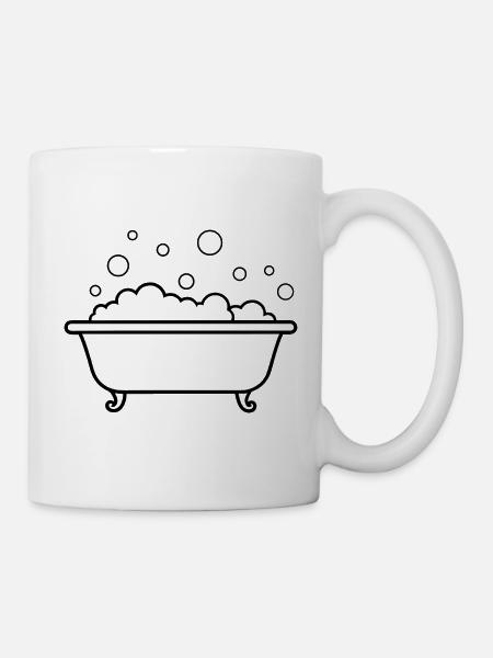 Badewanne mit Blasen - Tasse - Weiß
