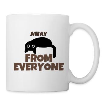 Away From Everyone Funny Introvert Black Cat Retro - Mug - white - Right