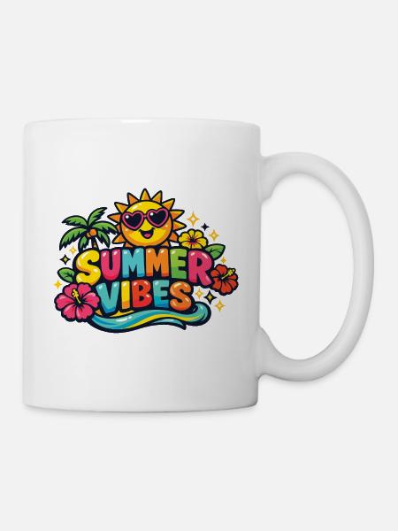 Sommerliche Vibes - Tasse - Weiß